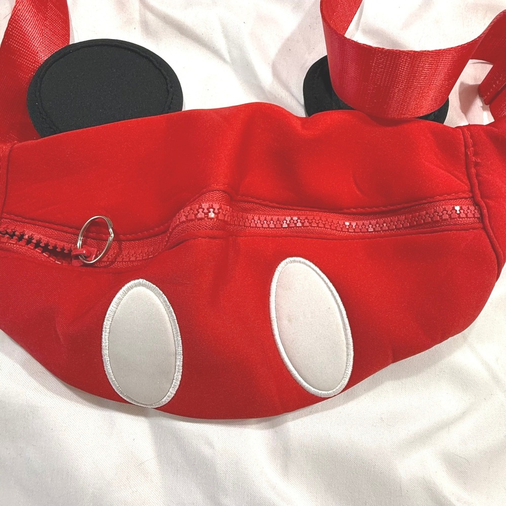 Disney Store Mickey Mouse Red Shorts Fanny Pack Waist Bag with 3D Ears One Size - Picture 2 of 8